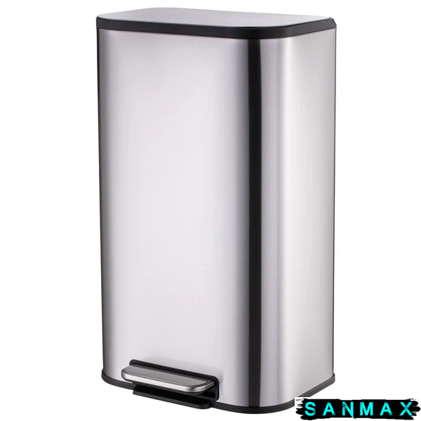 Відро для сміття з плавним закриттям прямокутне Mixxus Cubic-TC0112 SS Color 12л колір нержавійка (MI7089) MI7089 фото