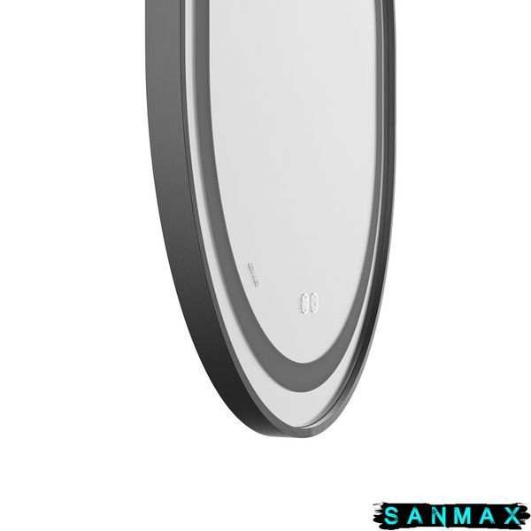 Дзеркало Mixxus Premium Ellipse MV05-80x70-Reverse Чорний (Led Touch, Anti-fog, димер(3-6kK))(MP6646) MP6646 фото