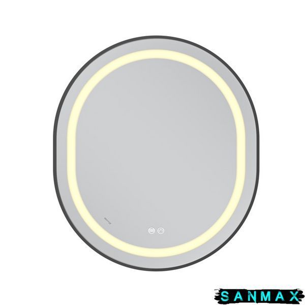 Дзеркало Mixxus Premium Ellipse MV05-80x70-Reverse Чорний (Led Touch, Anti-fog, димер(3-6kK))(MP6646) MP6646 фото
