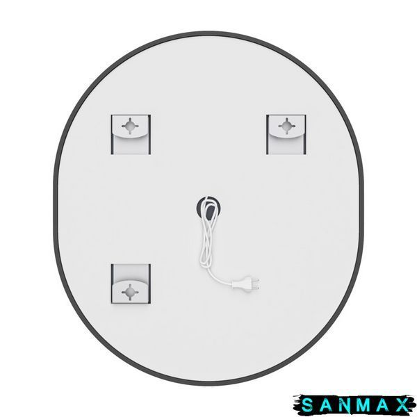Дзеркало Mixxus Premium Ellipse MV05-80x70-Reverse Чорний (Led Touch, Anti-fog, димер(3-6kK))(MP6646) MP6646 фото