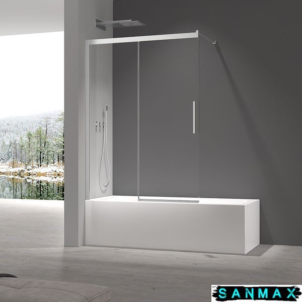 Шторки скляні на ванну розсувні Koer SR BS06-120x150-TR-01 прозоре скло Easy Clean 6мм, хром (KR5945) KR5945 фото