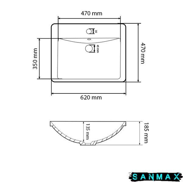 Умивальник врізний Vbi Busso 60 Білий VBI-018045 фото