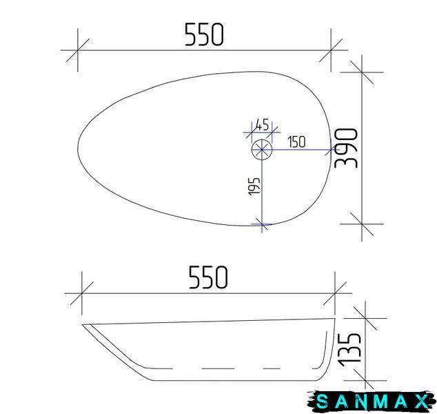 Умивальник накладний Vbi Terno 55 Білий VBI-011900 фото