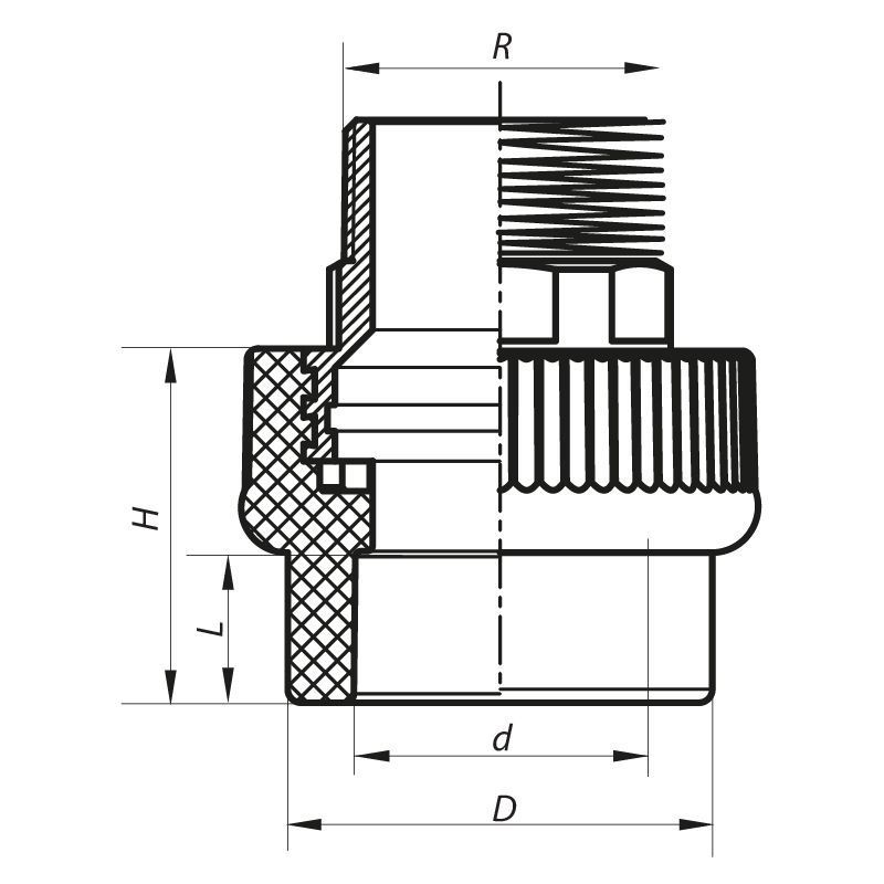 Муфта PPR ЗР 40x1-1/4M Koer K0100.PRO (KP0119) KP0119 фото