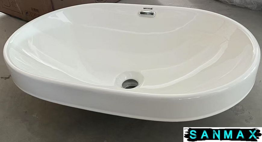 Раковина врізна на стільницю Mixxus Premium Ellipse-1601 600х400х190mm з переливом (MP6569) MP6569 фото