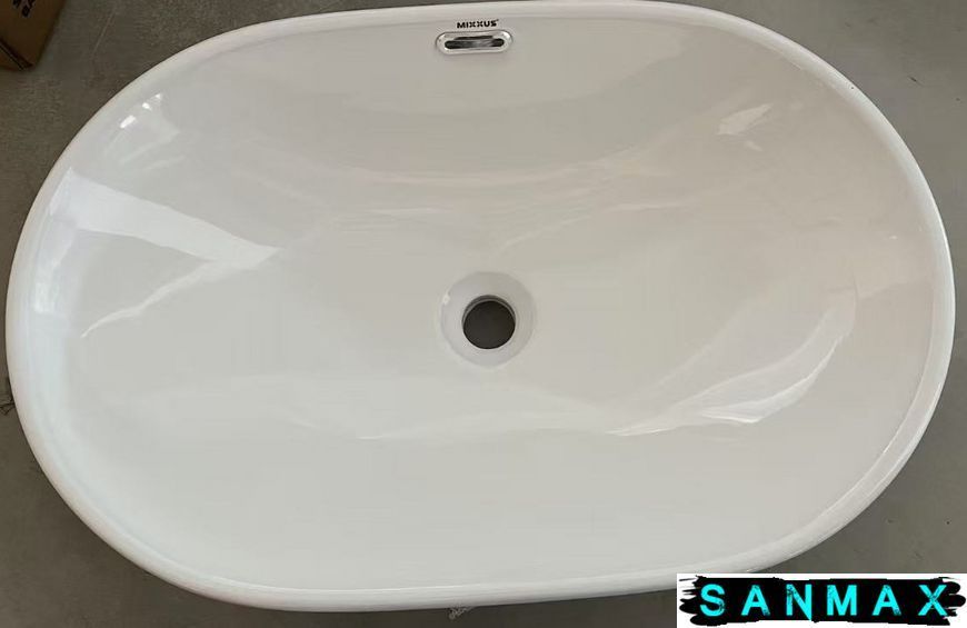 Раковина врізна на стільницю Mixxus Premium Ellipse-1601 600х400х190mm з переливом (MP6569) MP6569 фото