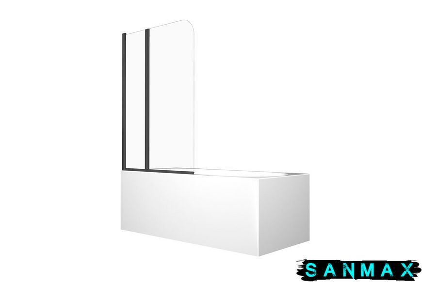 Шторка для ванни Besco Prime Чорний NEW 2 90x140 чорна PNPB-2S фото