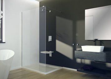 Кабіна walk in Besco ABesco Veo 120x195 скло прозоре, тримачі хромовані 120 см AV-120-195-C фото