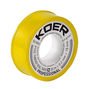 Фум стрічка для газу Koer STP-02 PRO 20M*0.2mm*19mm (KR0122) KR0122 фото