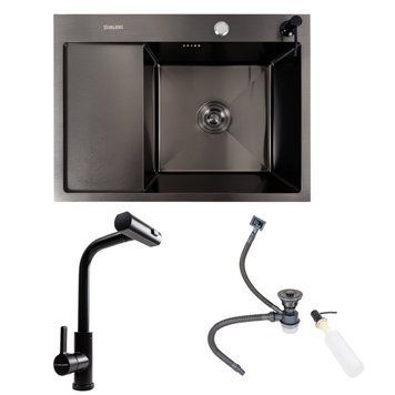 SET Valeso Handmade sink CM 65*50 R PVD Чорний + mixer tap XK09B Чорний SP000051446 фото