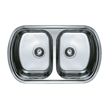 Мийка кухонна врізна подвійна Haiba 80x49 Double (polish) (HB0573) HB0573 фото