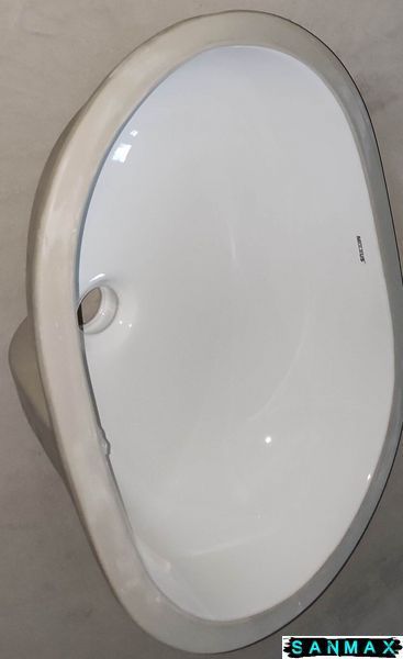 Раковина врізна під стільницю Mixxus Premium Ellipse-1701 570х385х205mm з переливом (MP6566) MP6566 фото