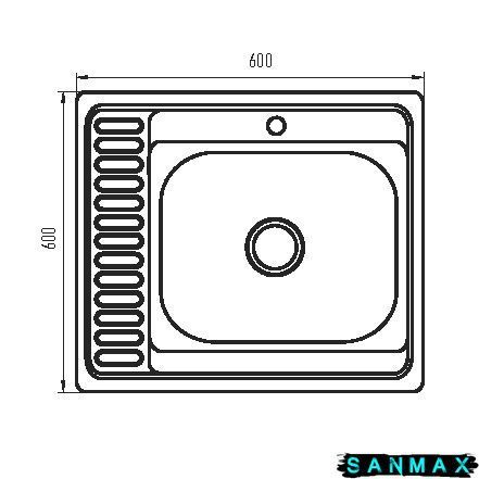 Мийка кухонна Zerix Z6060R-04-160E (Satin) (ZM0609) ZM0609 фото