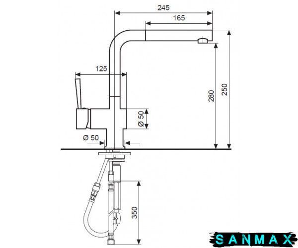 Змішувач Emmevi Piper для кухні з лійкою мат SC45066 SC45066 фото