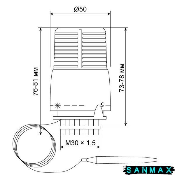 Термоголовка з виносним датчиком M30x1.5 Koer KR.1333 (KR2751) KR2751 фото