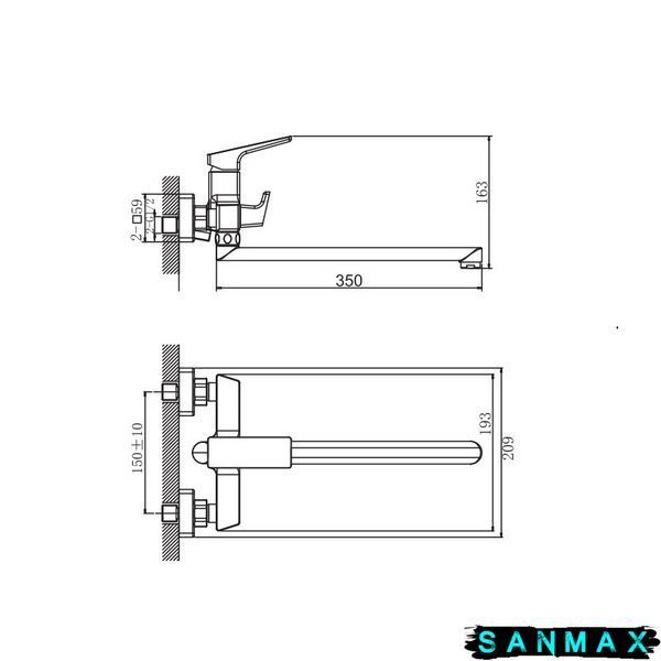 Змішувач для ванни Haiba Turin 006 Euro (HB9656) HB9656 фото