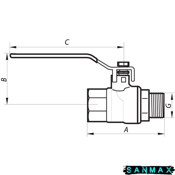 Кран кульовий 1 РГШ Газ Nolf NF.622 (NF2938) NF2938 фото