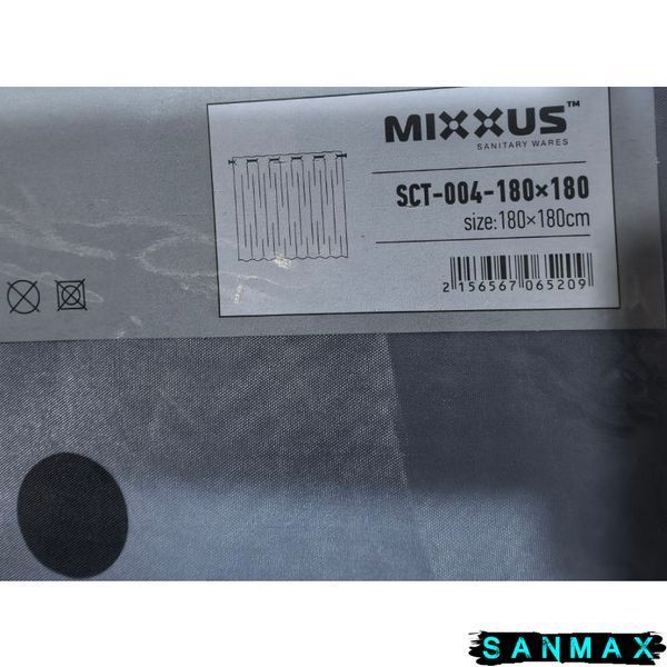 Штора для ванної з поліестеру Mixxus Sct-004-180x180 (Візерунок сіро-синій) (AC0652) AC0652 фото