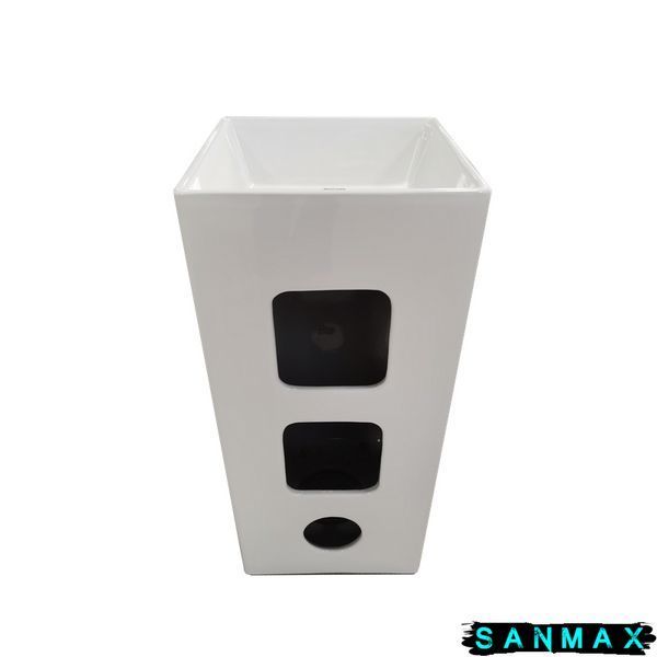 Умивальник моноблок Mixxus Premium Quadro-1101 410х410х880mm з отвором під змішувач та переливом (MP6574) MP6574 фото