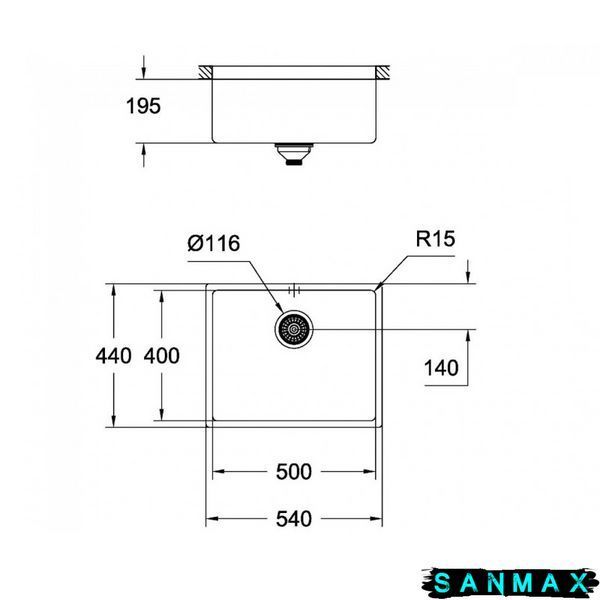 Кухонна мийка K700U Grohe EX Sink (31574GN0) 31574GN0 фото
