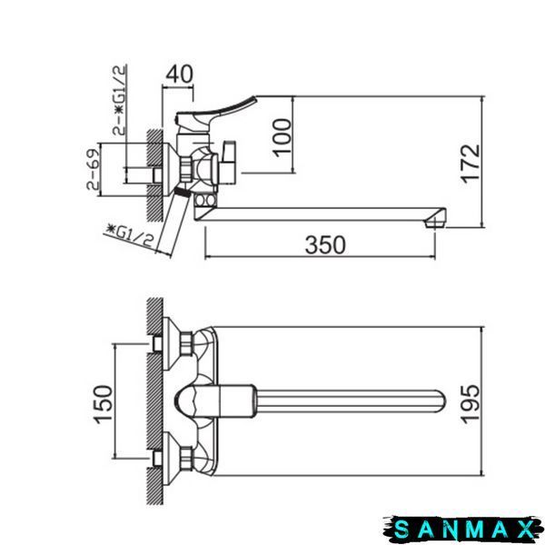 Змішувач для ванни Haiba Bolero 006 Euro (HB9577) HB9577 фото