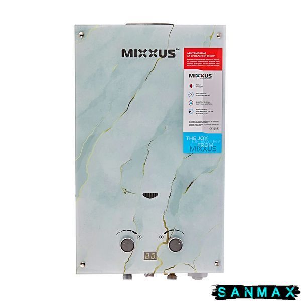 Газова колонка Mixxus Gwh-0510 Basic Glass димохідна 10 л/хв (панель зі скла з малюнком) (WH0026) WH0026 фото
