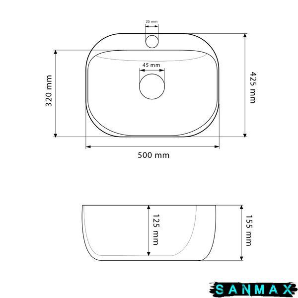 Умивальник накладний Vbi Narni M Білий VBI-014900 фото