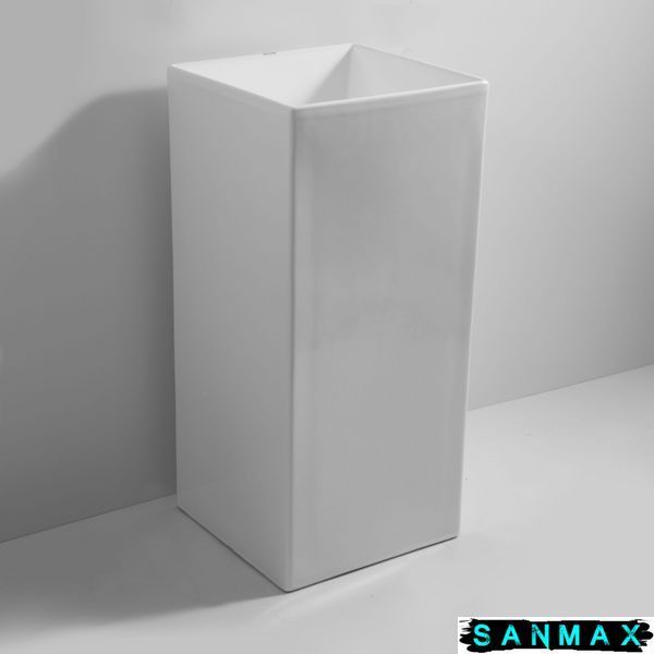 Умивальник моноблок Mixxus Premium Quadro-1101 410х410х880mm з отвором під змішувач та переливом (MP6574) MP6574 фото