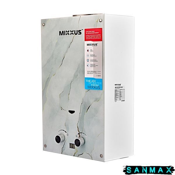 Газова колонка Mixxus Gwh-0510 Basic Glass димохідна 10 л/хв (панель зі скла з малюнком) (WH0026) WH0026 фото
