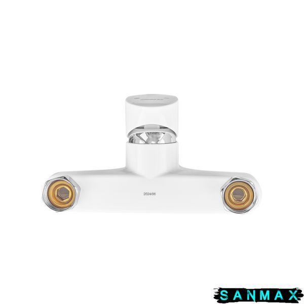 Змішувач для ванни Plamix Cezar-009 Euro Set Білий, зі шлангом, лійкою та кронштейном (PM0692) PM0692 фото