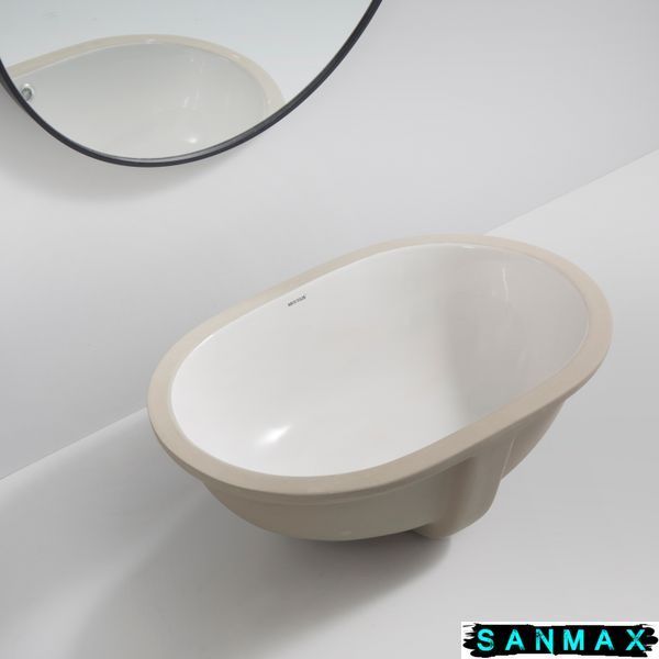 Раковина врізна під стільницю Mixxus Premium Ellipse-1701 570х385х205mm з переливом (MP6566) MP6566 фото