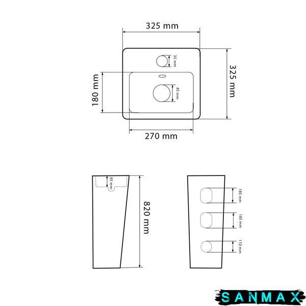 Умивальник підлоговий Vbi Savona Білий VBI-019012 фото