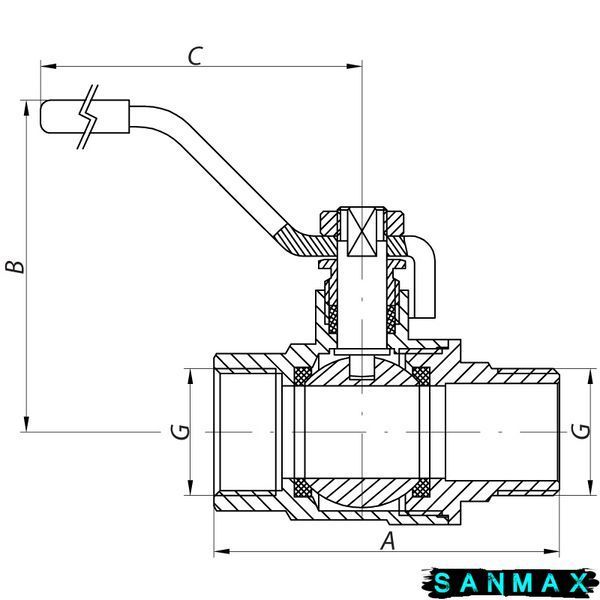 Кран кульовий 2 РГШ Газ Koer KR.515.PR.GAS (KR0065) KR0065 фото