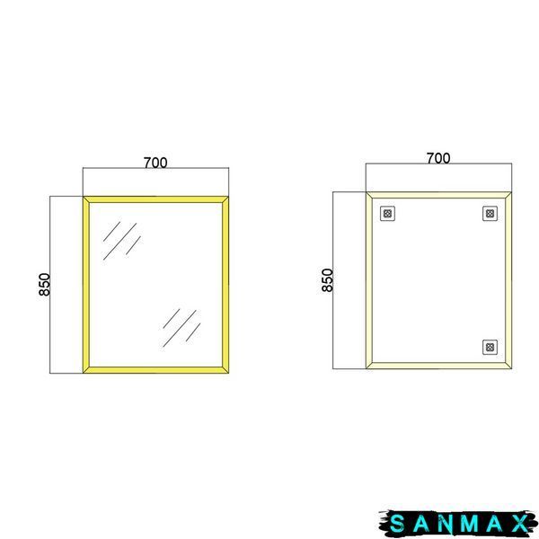 Дзеркало Zerix Fonte MRZ09-700x850-Reverse Gold прямокутне в золотій рамі (ZX5639) ZX5639 фото