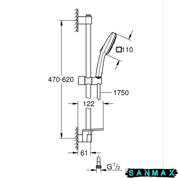 Душовий гарнітур Grohe Tempesta Cube 110, 3 режими (27929003) 27929003 фото