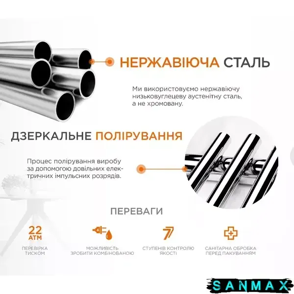 Водяна сушарка для рушників Маріо&nbsp;Класік&nbsp;500х530/500 1.1.0101.01.P фото
