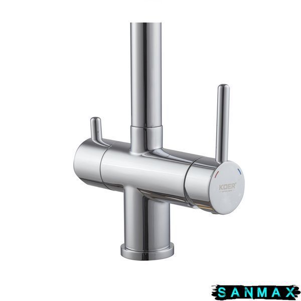 Змішувач для кухні на дві води Koer KB-72001-01 Хром (KR3391) KR3391 фото