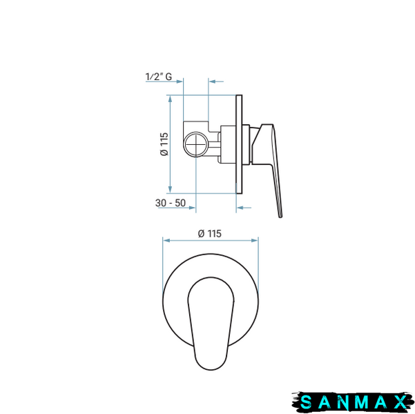 Змішувач Emmevi Beta New для душу хром скритий CR27009 CR27009 фото
