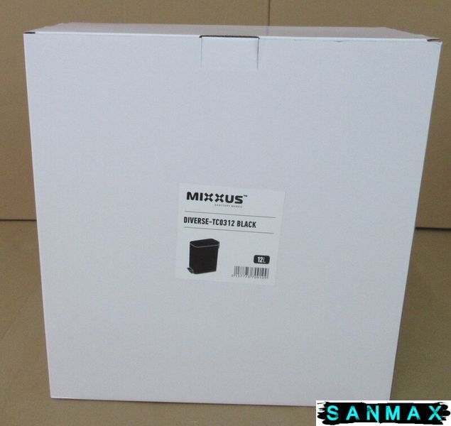 Відро для сміття з плавним закриттям прямокутне Mixxus Diverse-TC0312 Чорний 12л колір чорний (MI7091) MI7091 фото