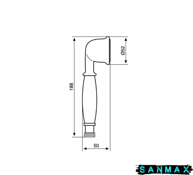 Лійка ручна для душу Emmevi Tiffany Ретро Біла Бронза (CO2403 BR) C02403 BR фото
