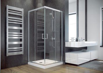 Кабіна квадратна Besco Modern 80x80x185: скло grigio, профіль хромований MK-80-185-G фото