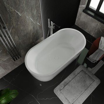Ванна акрилова вільностояча суцільнолита Koller Pool PureLine 1600x800 Білий з сифоном 0266250101 фото