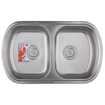 Мийка кухонна врізна подвійна Haiba 80x49 Double (Satin) (HB0652) HB0652 фото