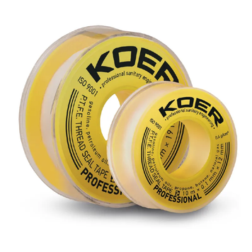 Фум стрічка для газу Koer STP-12 PRO 15M*0.2mm*19mm (KR2811) KR2811 фото
