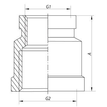 Муфта хромована 1/2х3/4 Koer KF.C0608.chr (KF0122) KF0122 фото