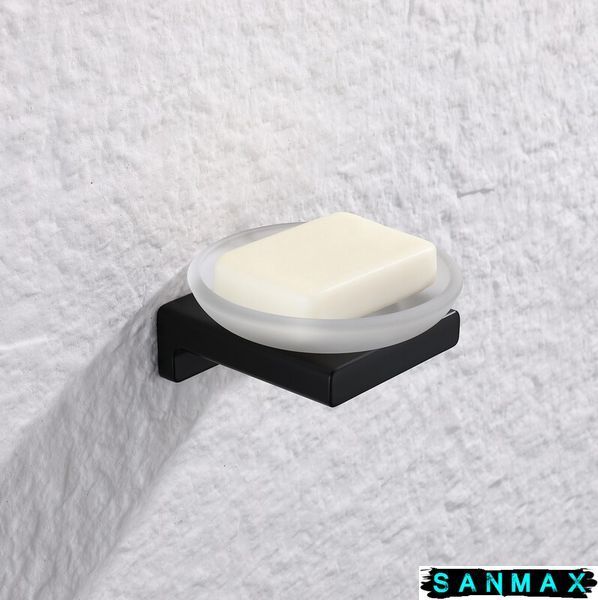 Мильниця настінна Koer AS-0102-05 (скло) колір чорний (KR6158) KR6158 фото