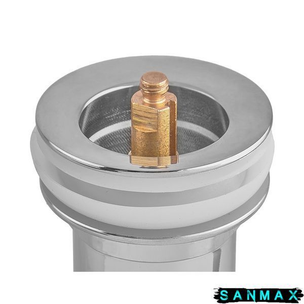 Донний клапан для умивальника без переливу Koer PW-08-11 Хром Біла керамічна накладка (KR5788) KR5788 фото