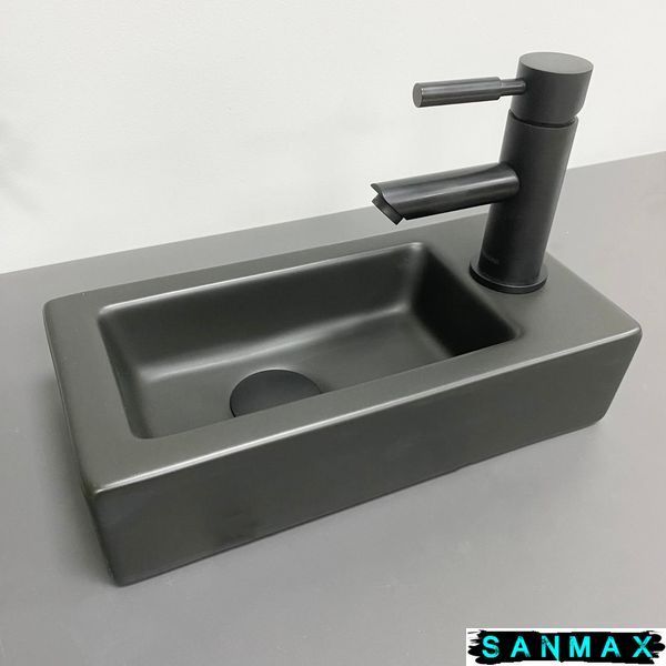 Умивальник накладний Vbi Komo L Чорний Матовий VBI-015615 фото