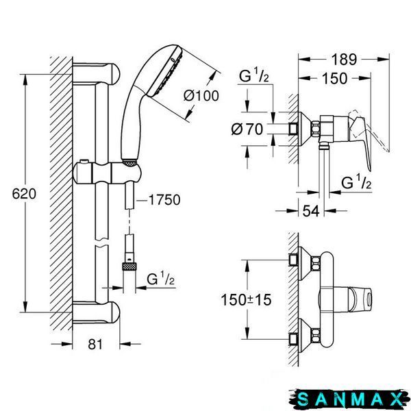 Душовий комплект 2в1 Grohe EX BauLoop (26129002) 26129002 фото