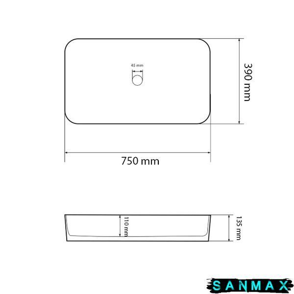Умивальник накладний Vbi Vestone 75 Білий VBI-017003 фото